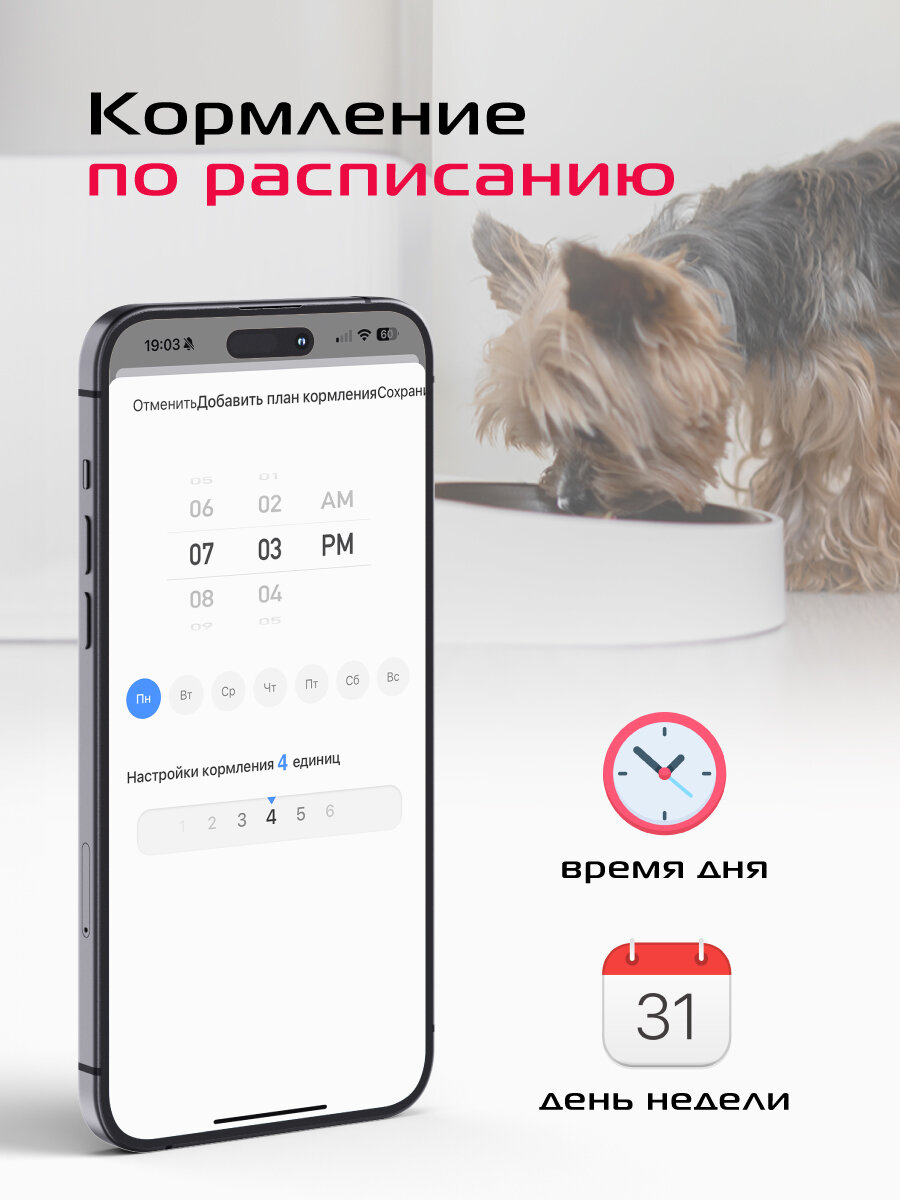 Умная кормушка для кошек и собак RED SOLUTION "RED FOR PETS" 01S, Wi-Fi, 4,2 л, белая — фото 1