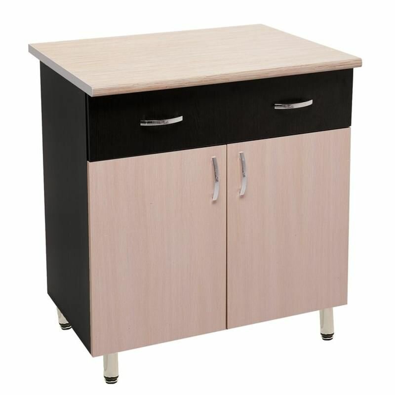 Шкаф напольный 800-1 ящ Тоника 800х850х600 Венге/Дуб молочный