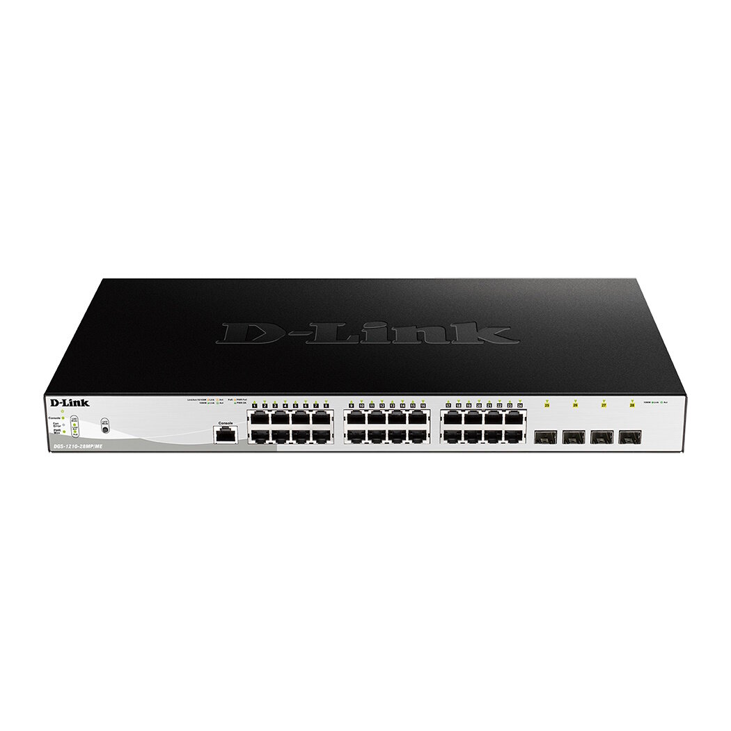Коммутатор D-Link DGS-1210-28MP/ME/B2A, PROJ L2 Switch with 24 10/100/1000Base-T