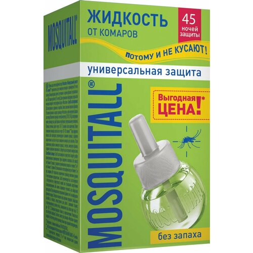Mosquitall Жидкость для фумигатора 45 ночей Универсальная защита от комаров 30 мл, 12 шт