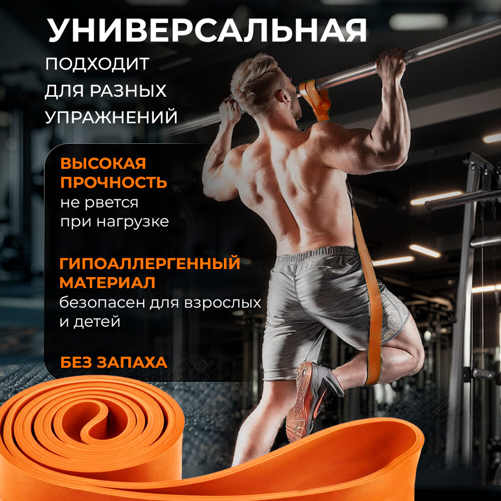 Резинка для фитнеса, жгут для тренировок, ленточный эспандер, резина для турника — фото 1
