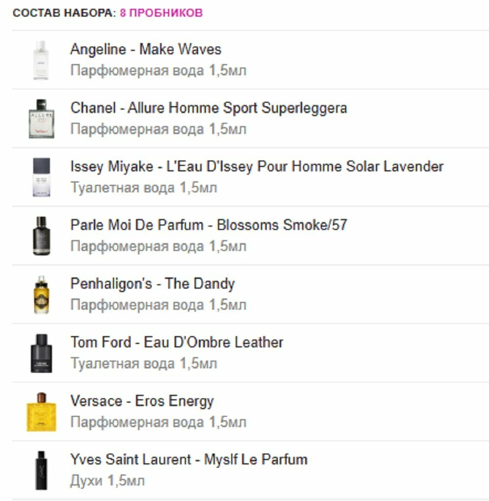 Aroma Box "Новинки для него", парфюмерная вода, 8 флакончиков по 1.5мл — фото 1