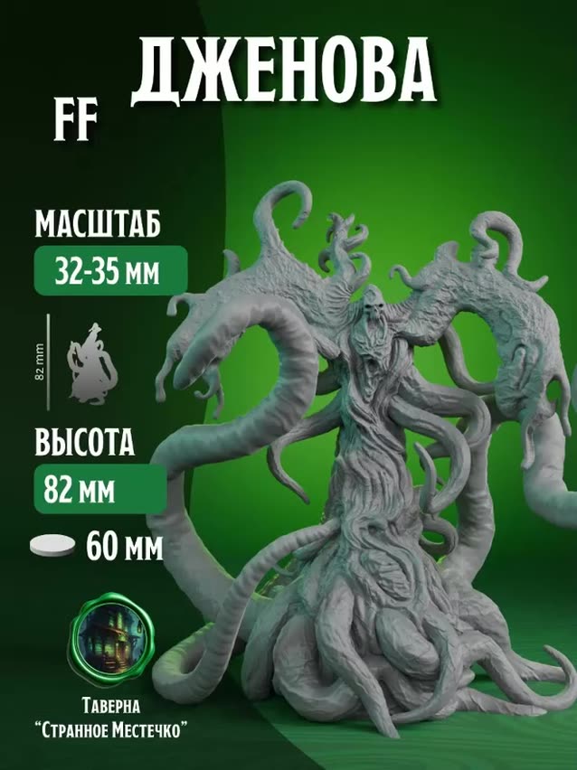 Миниатюра НРИ, Дженова Плетущая Сны Старший Ужас для DnD, варгеймов и TTRPG — фото 1