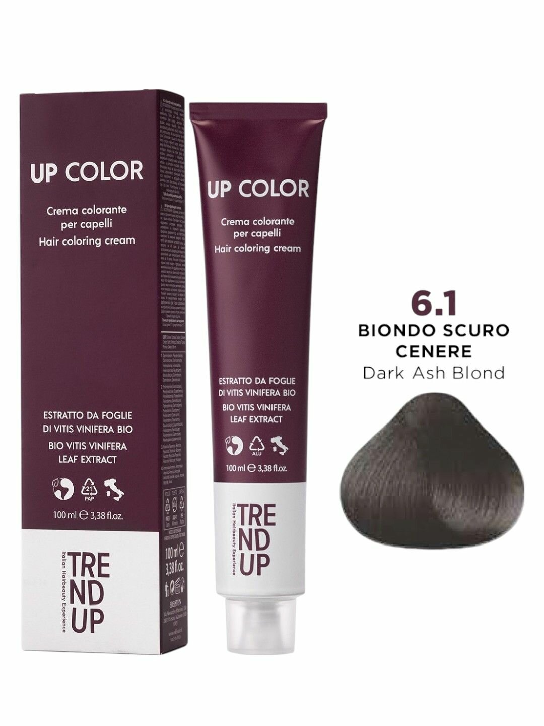 Краска для волос  6 1 Темный блондин пепельный  Профессиональная  TREND UP UP COLOR  100 мл