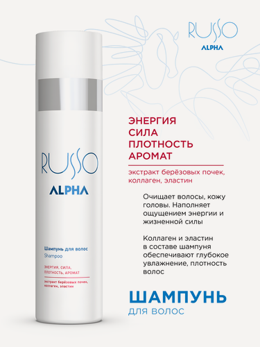 Изображение товара ESTEL / ALPHA RUSSO – Увлажняющий мужской шампунь для любых волос, 250 мл, (арт: AR/S250 )