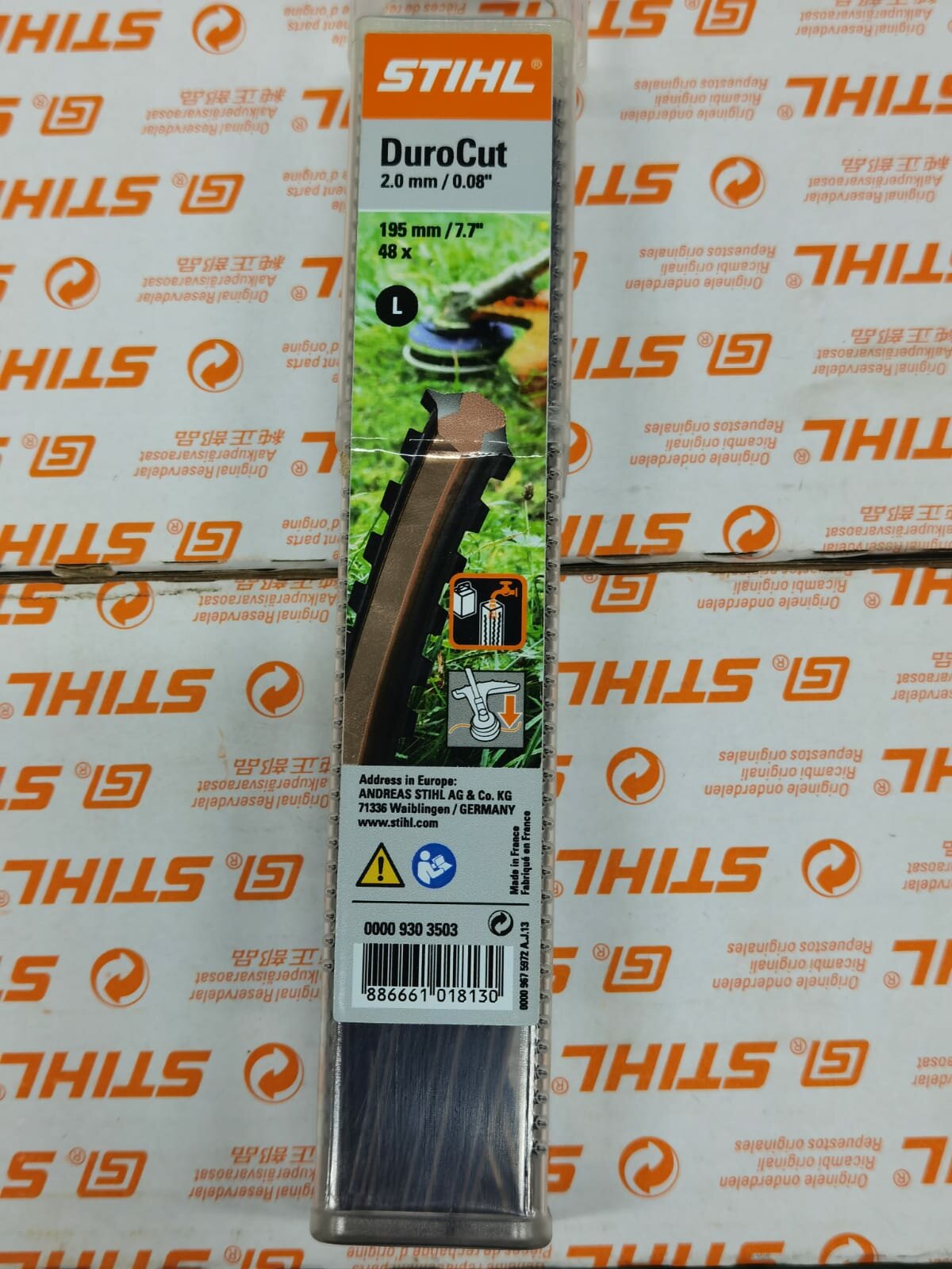 Струна STIHL DuroCut 2,0мм L 48 штук 195мм/7.7" Оригинал! арт 0000-930-3503