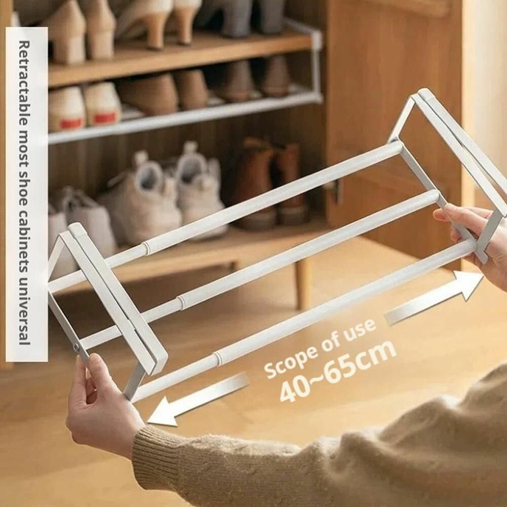 Раздвижной органайзер для обуви подвесная полка под шкаф выдвижная этажерка для хранения обуви экономия пространства