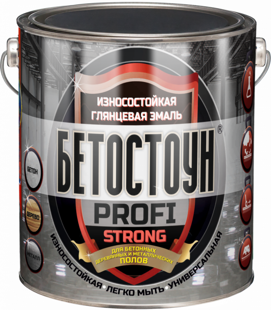 Бетостоун PROFI «STRONG» Красковия 2.5кг Эмаль для Бетонных Деревянных и Металлических Полов Серая / Красковия.