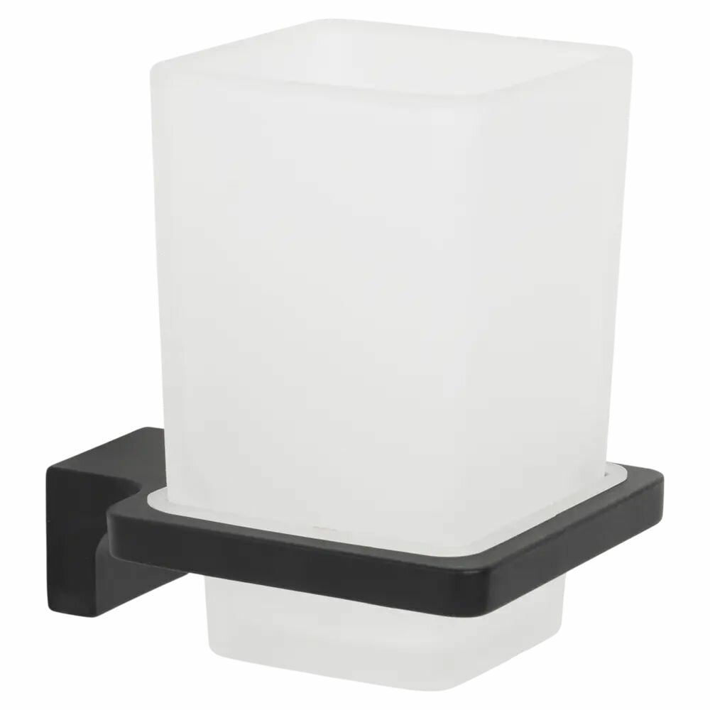 Стакан для зубных щёток Lucid SWR-5400-03-BLK подвесной стекло/металл цвет прозрачный/черный