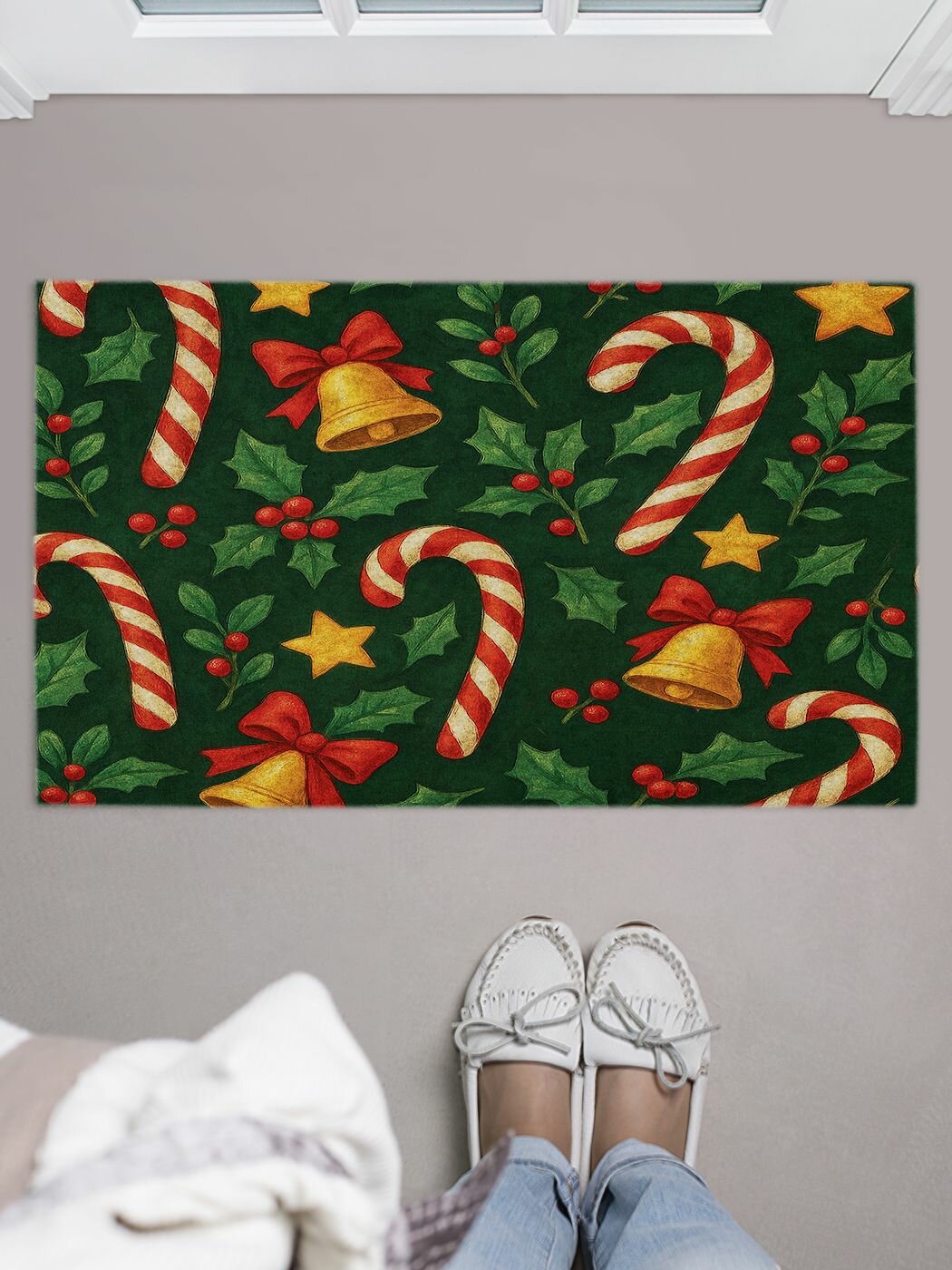 Коврик придверный в прихожую с принтом 