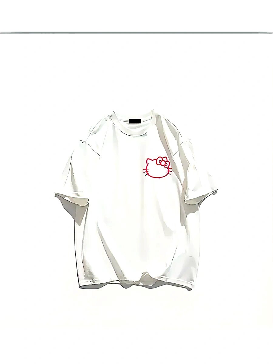 Футболка Rubi&Jons оверсайз, с принтом, 1 шт., размер one size, белый — фото 1