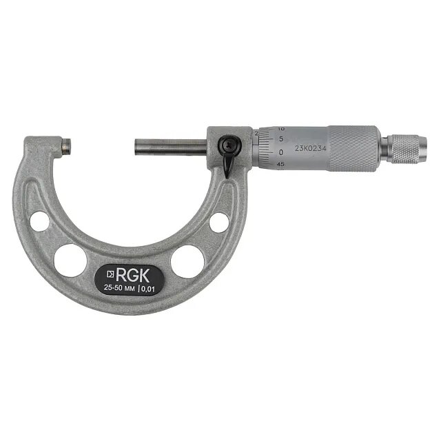 Микрометр RGK MРM-50 50 мм для контроля наружных размеров различных изделий в пределах от 25 до 50 мм