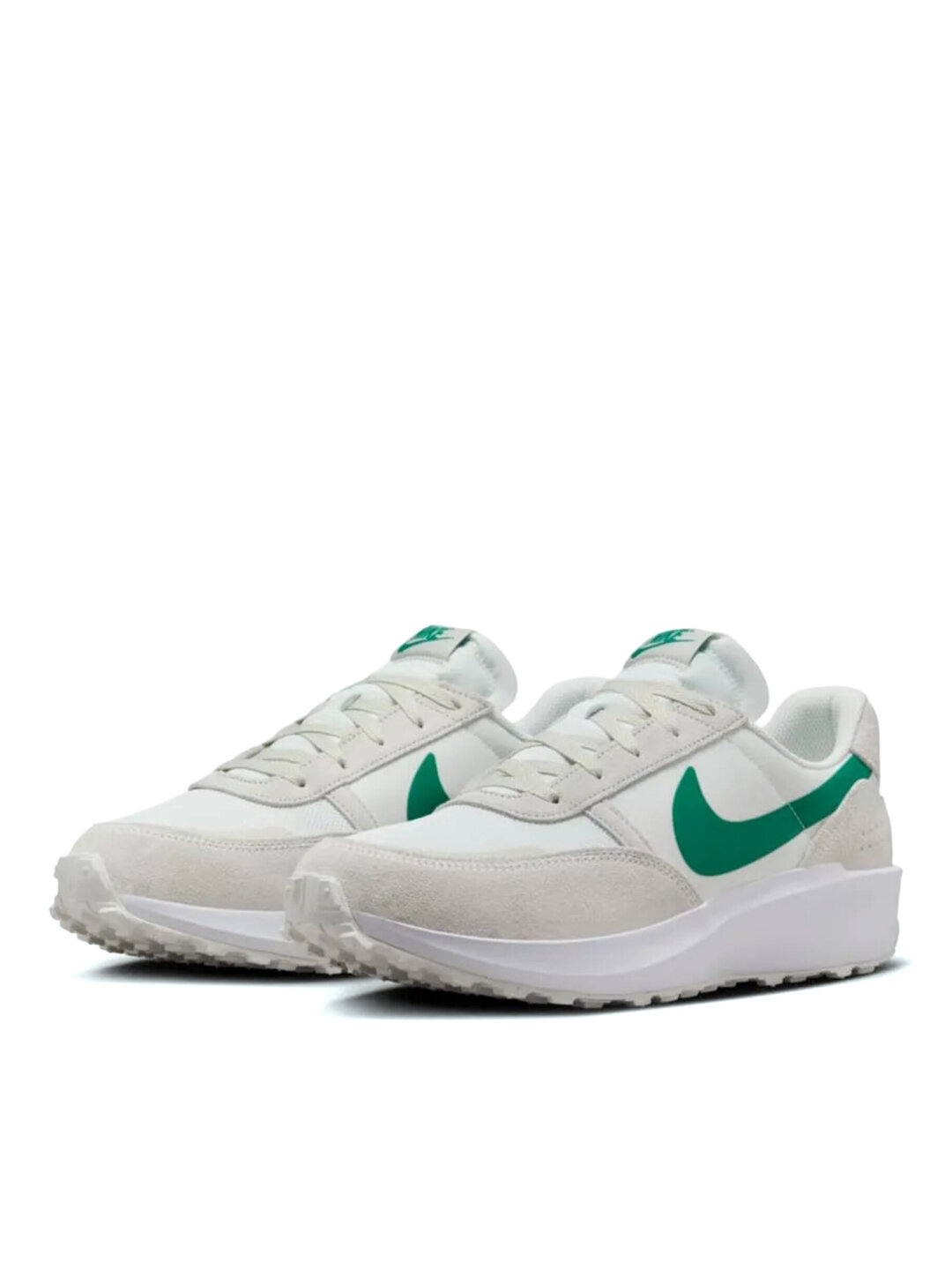 Кроссовки NIKE Waffle Nav, размер 9 US, белый/бежевый/зеленый — фото 1