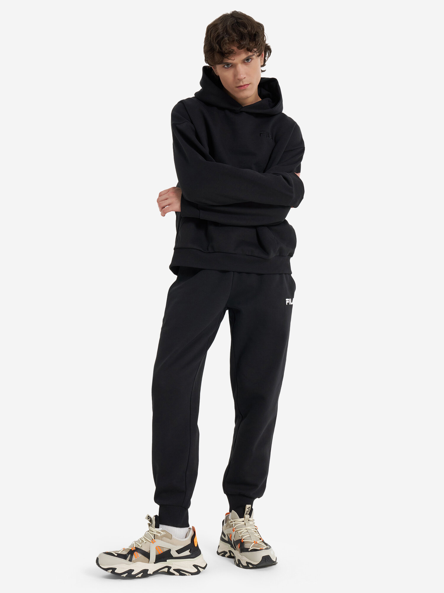 Брюки джоггеры Fila, размер 50, черный — фото 1