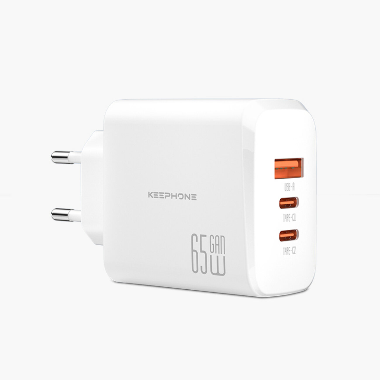 Быстрая зарядка KeePhone USB Type-C блок питания 65W, для 3 устройств включая телефоны, планшеты и ноутбуки с защитой