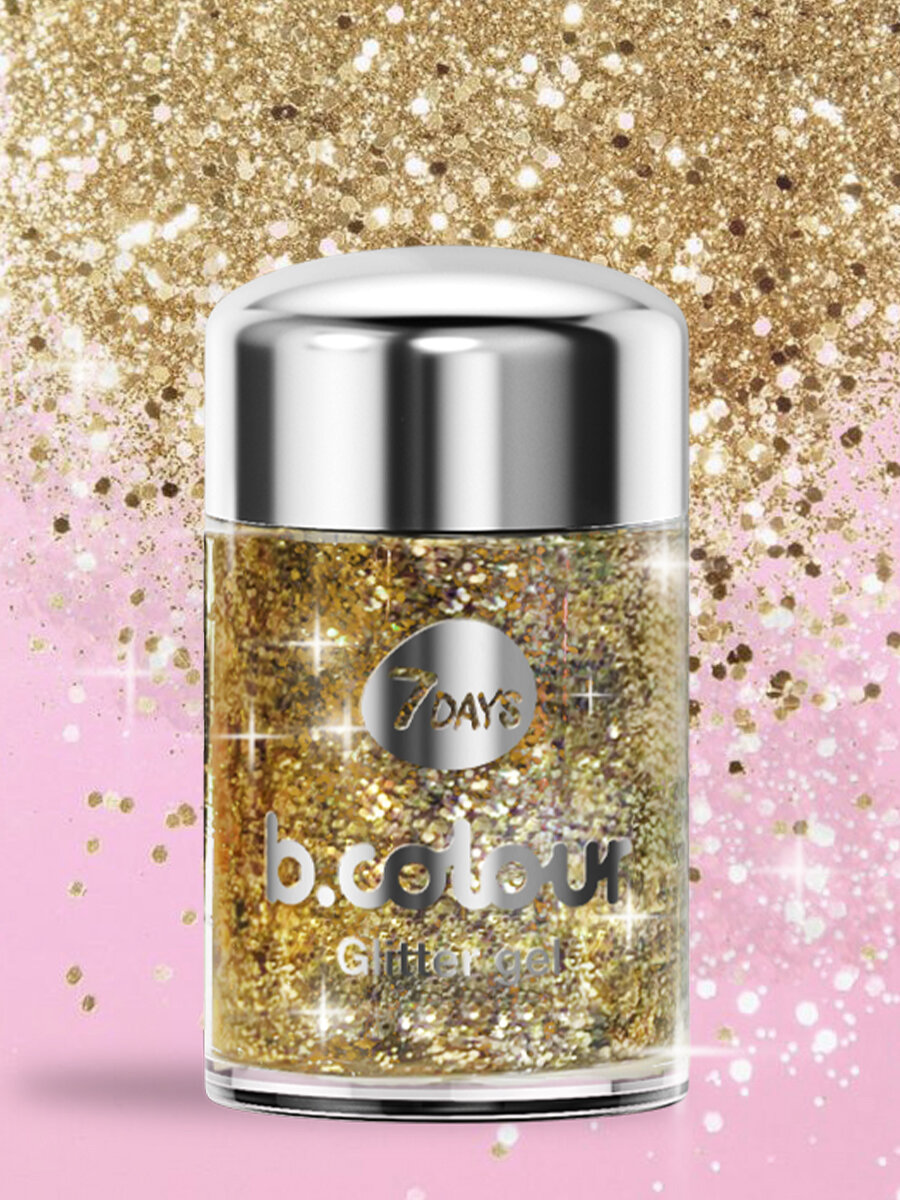 7DAYS Глиттер для глаз лица тела B.COLOUR WE 01 Holiday crush