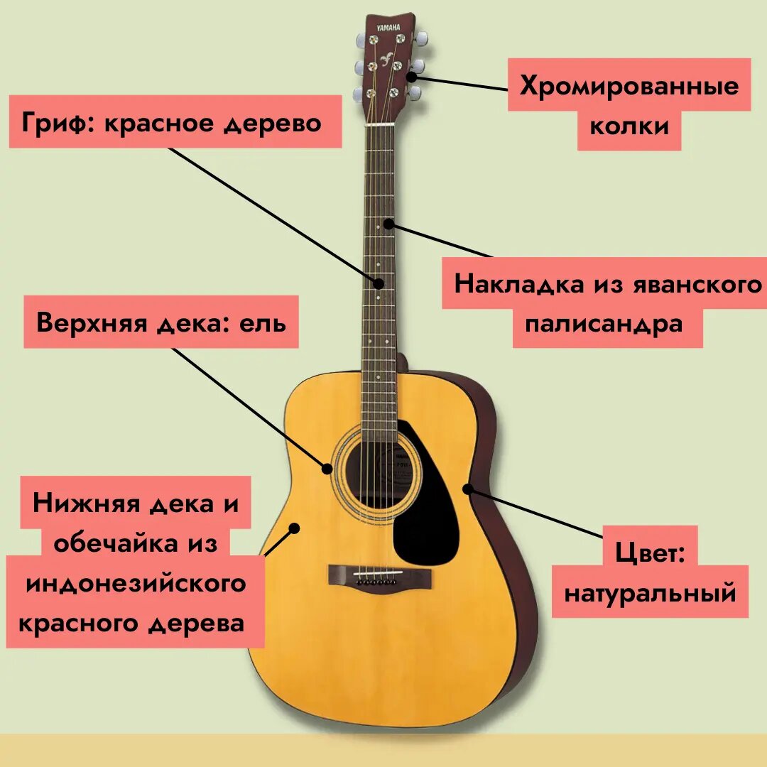 Акустическая гитара Yamaha F310 Dreadnought Natural — фото 1