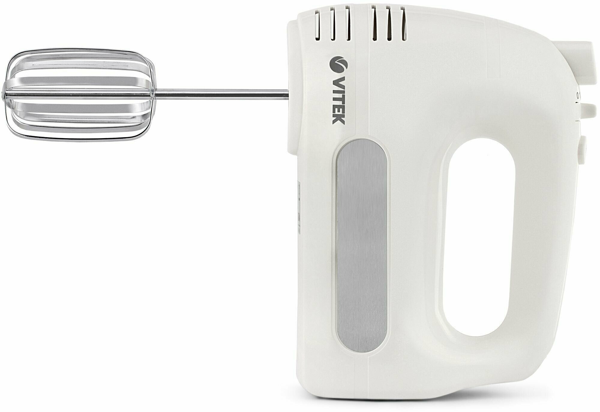 Миксер VITEK VT-1426 ручной 500Вт 6 скоростей насадки турборежим пластик/металл белый