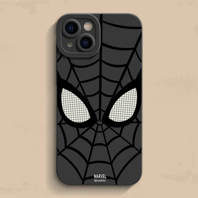 Чехол для телефона Marvel Человек-паук для iPhone 15 11 12 13 14 Pro Max Mini XS XR 8 7 14 15 Plus SE 2020, мягкий силиконовый ударопрочный чехол, Black M479, iPhone 12