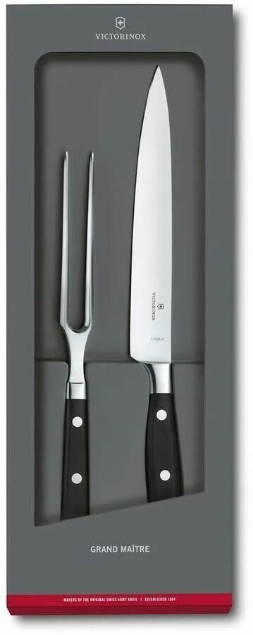 Набор Victorinox кухонный Grand Maitre, 2 предмета, черный, подарочная коробка 7.7243.2