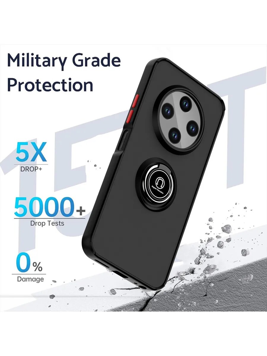 Чехол О'кейси, силикон, для Tecno Spark 30C, защита камеры, магнитный, прозрачный, красный — фото 1