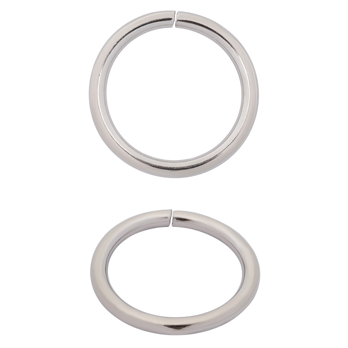 Кольца для сумок разъемные 15*2 мм металл 100 шт Айрис (никель)