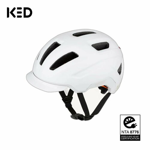 Шлем велосипедный взрослый мужской, женский, защитный велошлем KED Pedalon White matt, для электровелосипеда, электросамоката, моноколеса, роликов и скейтборда, размер M (56-59 см)