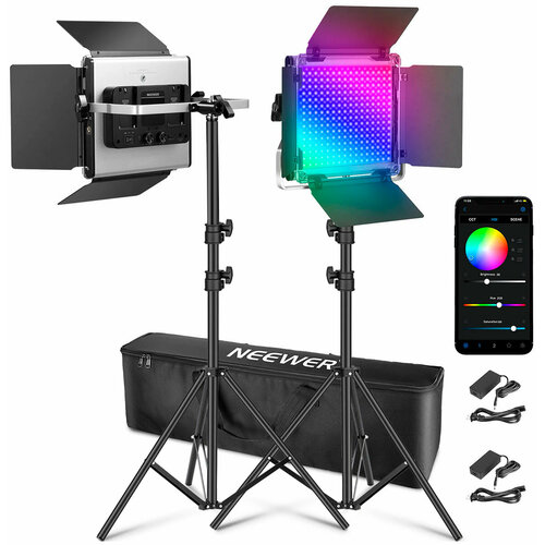 Видеосвет с штативом NEEWER RGB 660 2 шт 39542₽