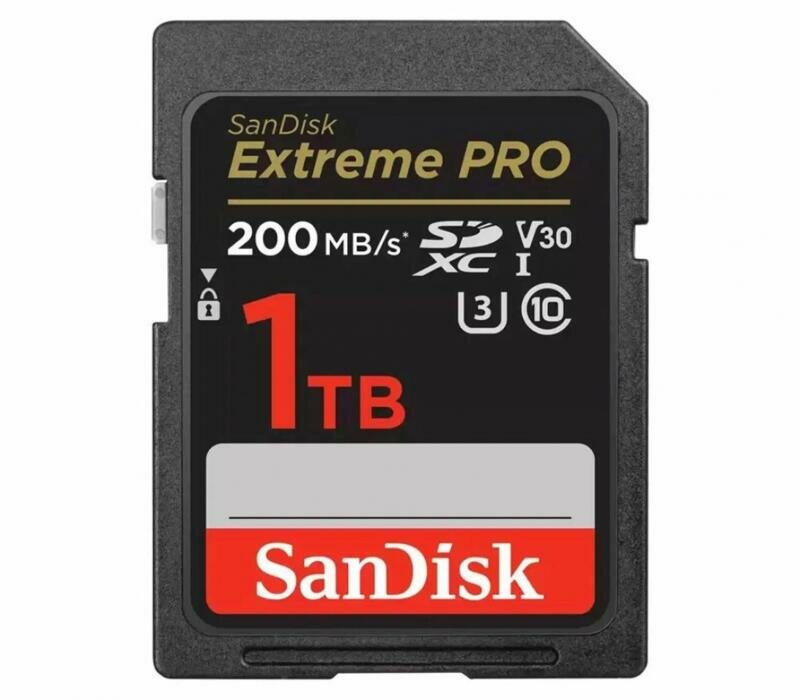 Карта памяти SanDisk SD Extreme Pro U3 4K V30 R200 W90 SDSDXXD-1T00-GN4IN