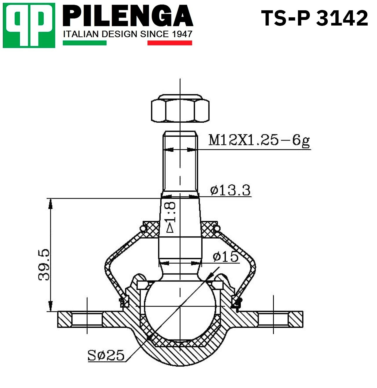 Опора шаровая ВАЗ-2108 (Pilenga) TS-P 3142 - фото №2