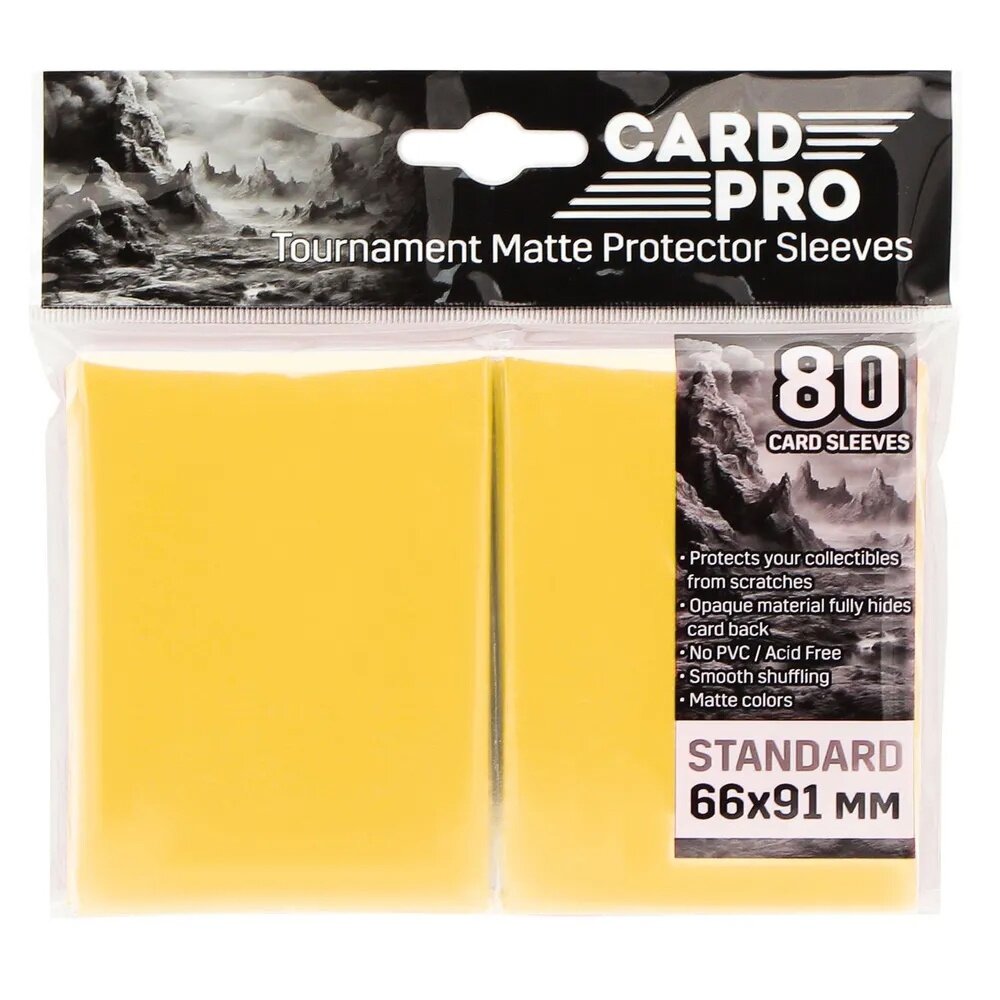 Протекторы Card-Pro (размер 66х91 мм) 80шт. желтые
