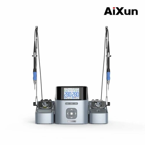 Паяльная станция AiXun T420D двухканальная (паяльник T115 + паяльник T210 + 6 жал)
