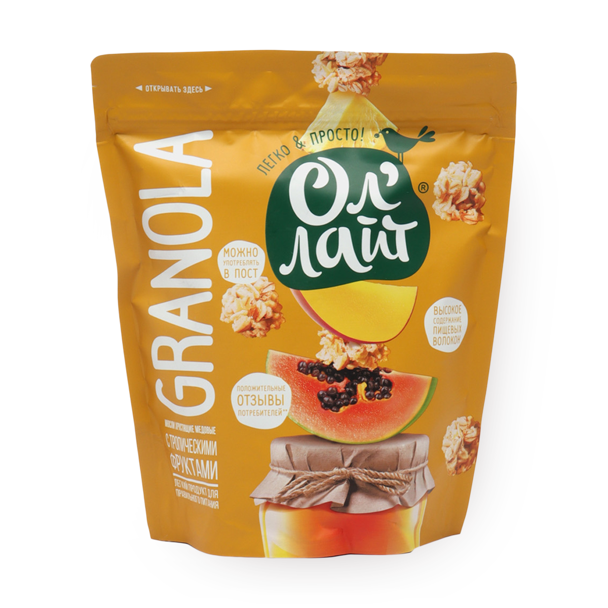 Мюсли запечённые «Ол'Лайт» тропические фрукты, 280 g