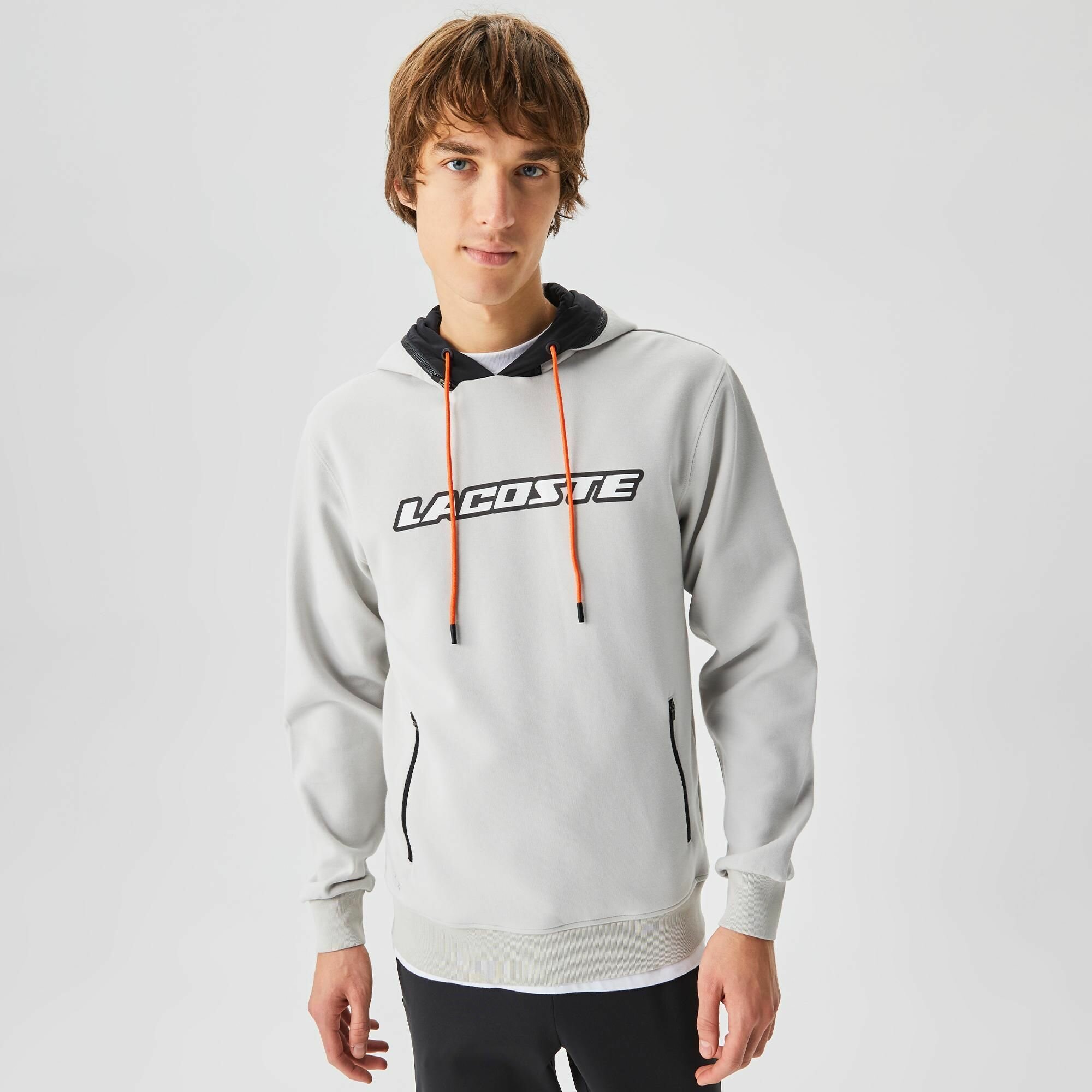 Худи LACOSTE Regular fit, размер T4, , серый