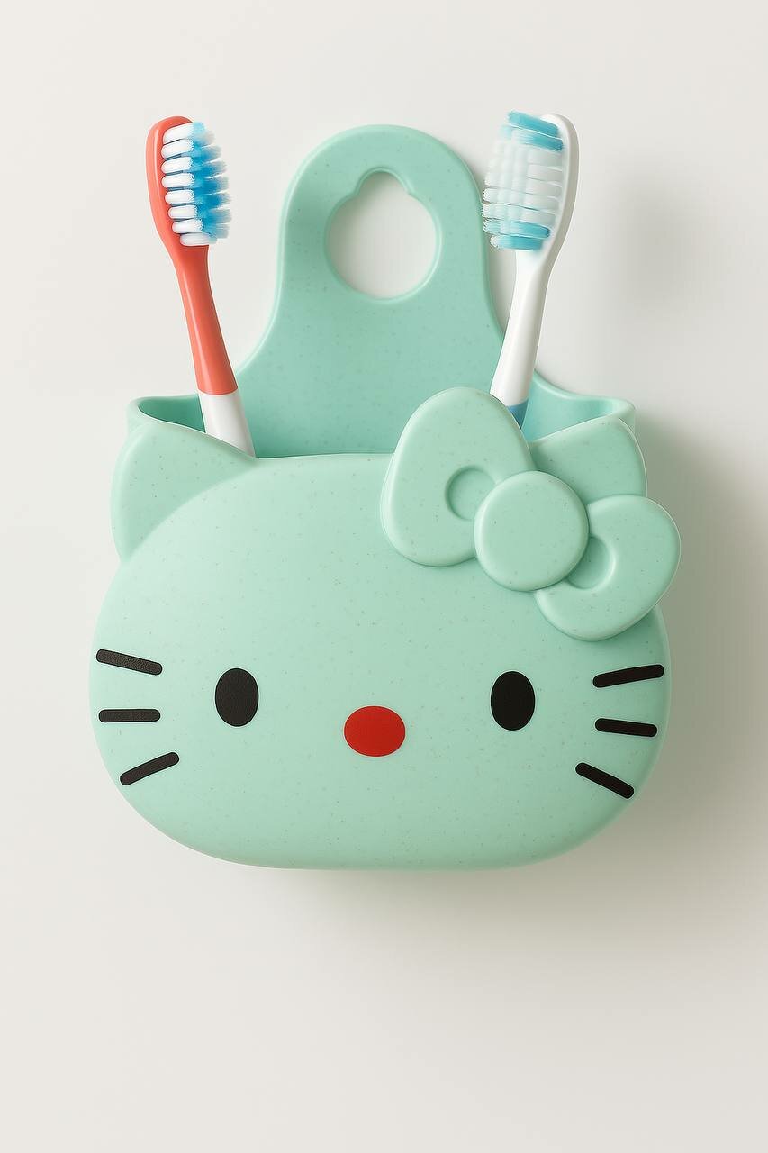 Настенный органайзер для зубных щёток в форме Hello Kitty – детский пластиковый держатель