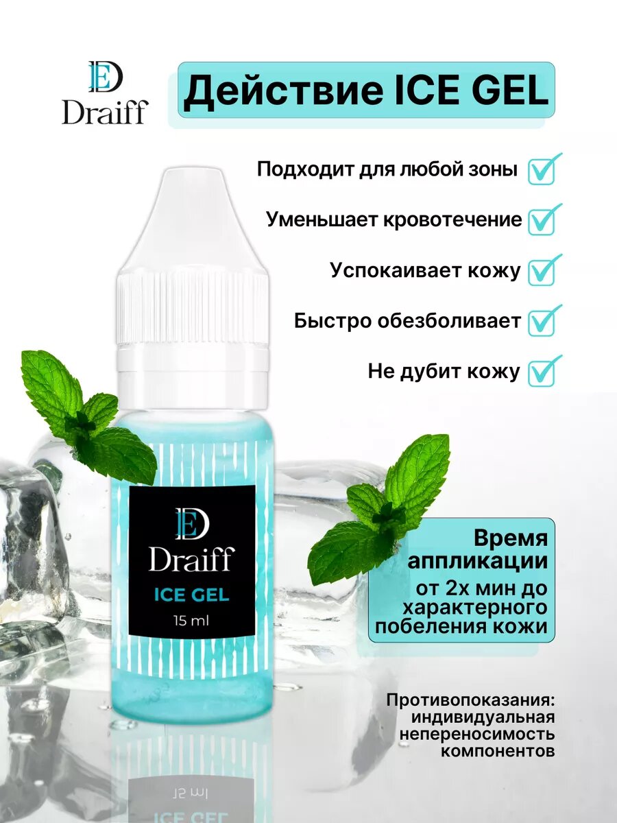 Изображение Гель Draiff "ICE GEL", для вторичного охлаждения, 15мл, бесцветный