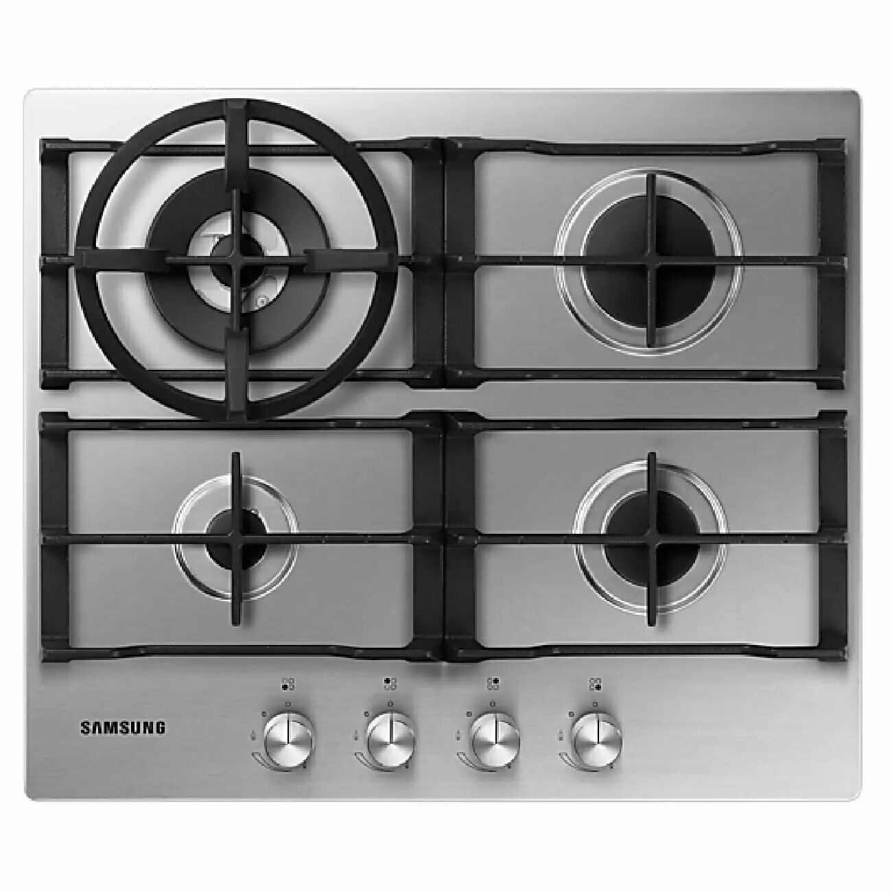 Газовая варочная панель Samsung NA64H3030AS/WT, газовая, 4, Чугунные решетки, 60 см, 12.2 кг