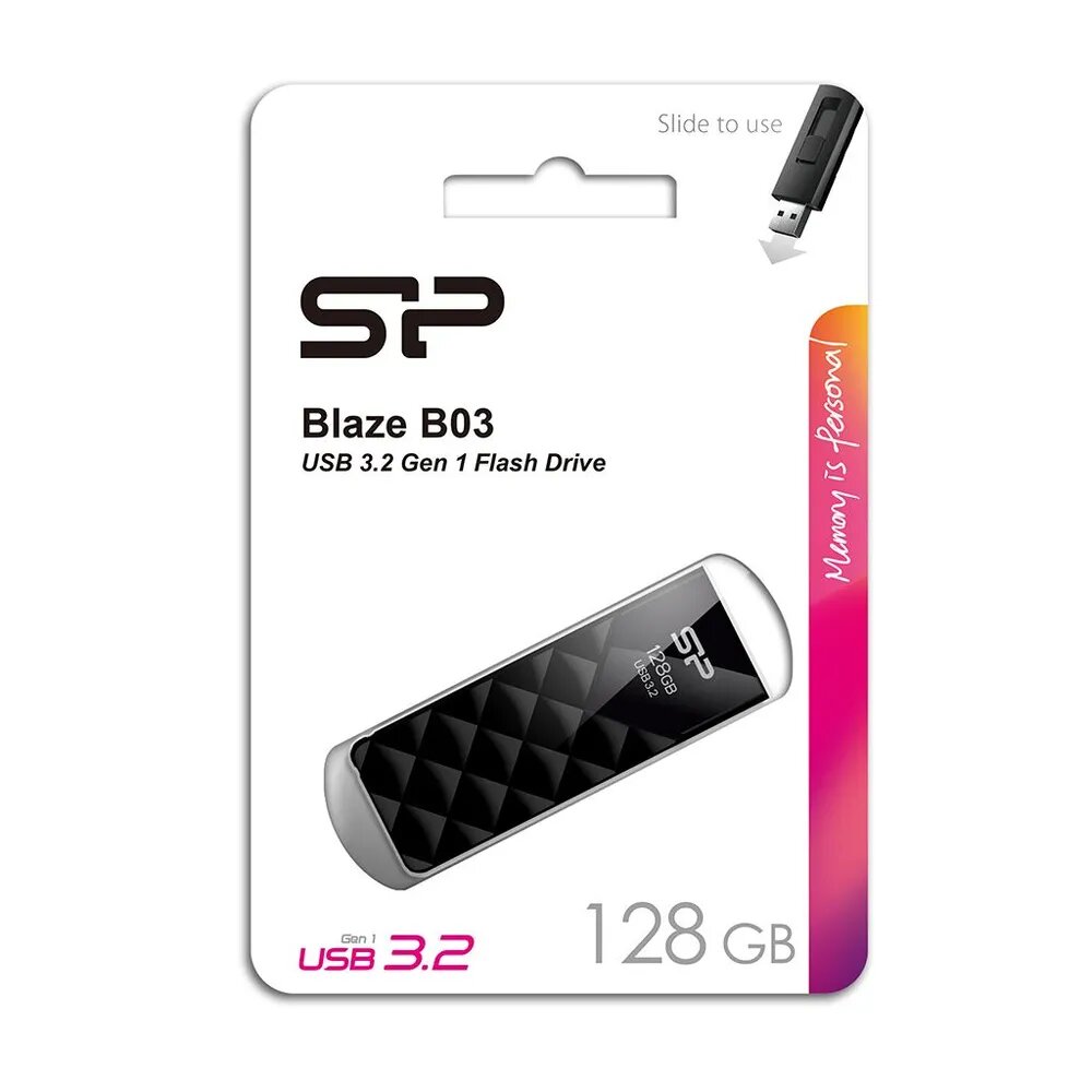 Флеш накопитель 32Gb Silicon Power Blaze B03, USB 3.2, Черный - фото №4
