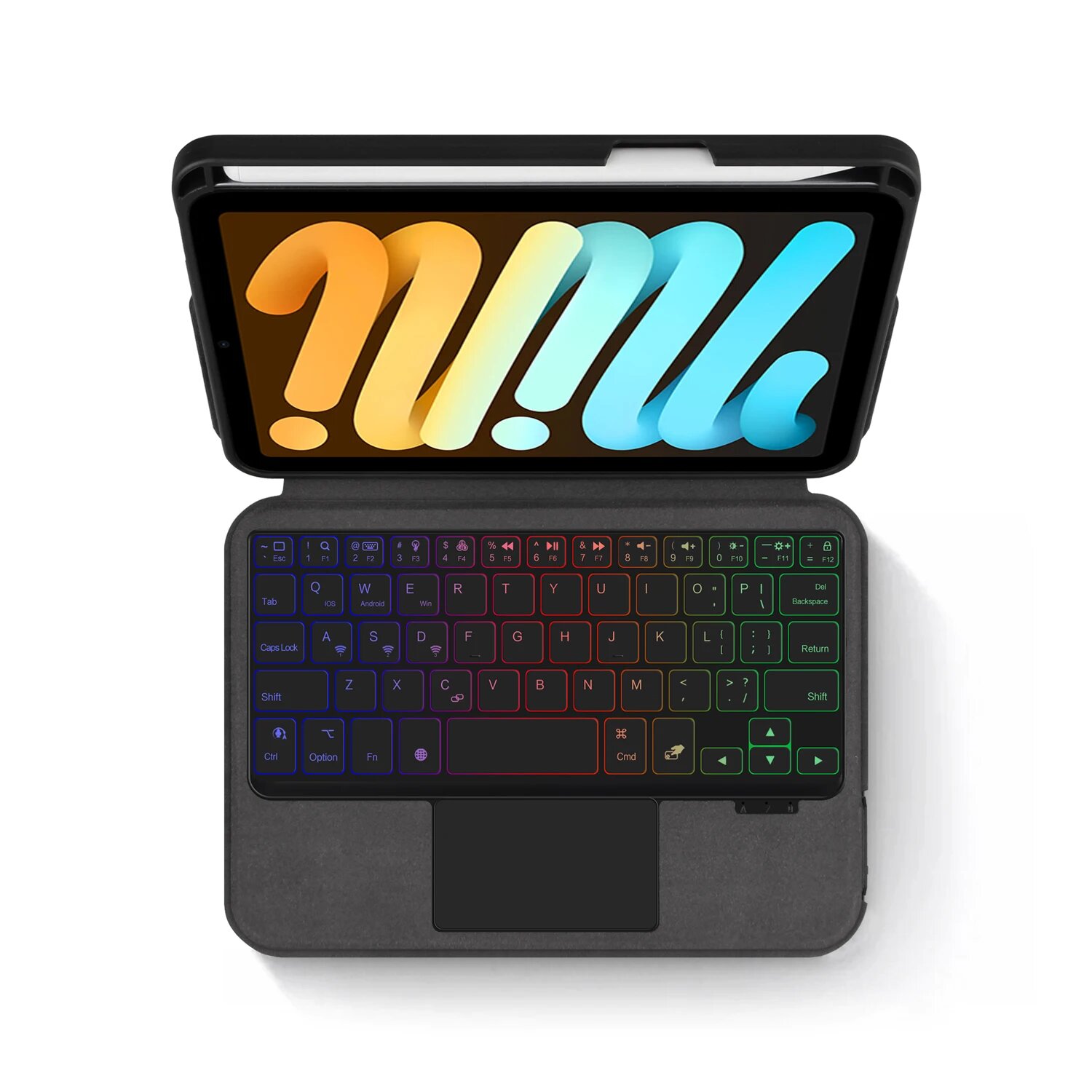 Чехол с подсветкой клавиатуры HUWEI для iPad Mini 7 Russian Layout, Black keyboard