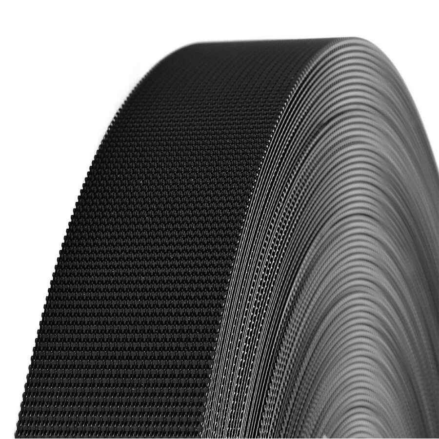 Лента крючок низкопрофильный TBY тип А шир.25мм цв. черный уп.50м