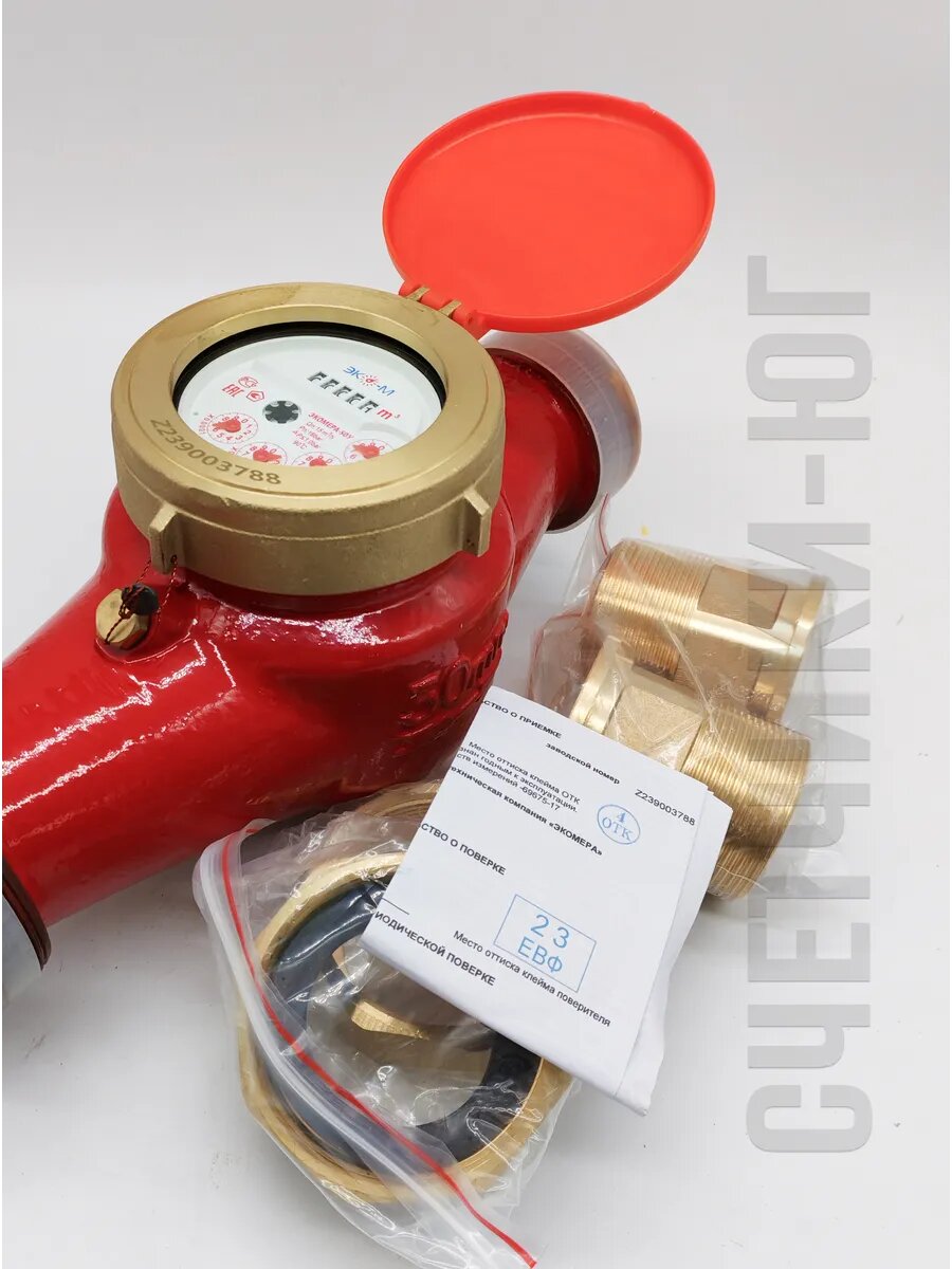 Счетчик воды Экомера Ду 50мм (300мм) Универсальный Чугун с КМЧ — фото 1