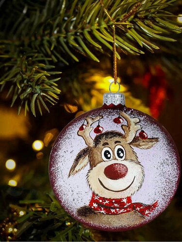 Изображение товара Новогодняя елочная игрушка стекло украшение на елку 10 см