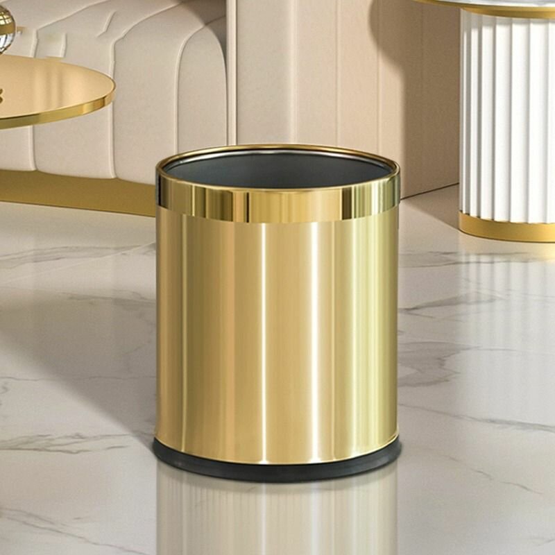 Мусорное ведро из золотой нержавеющей стали 10L, мусорное ведро двухэтажного отеля