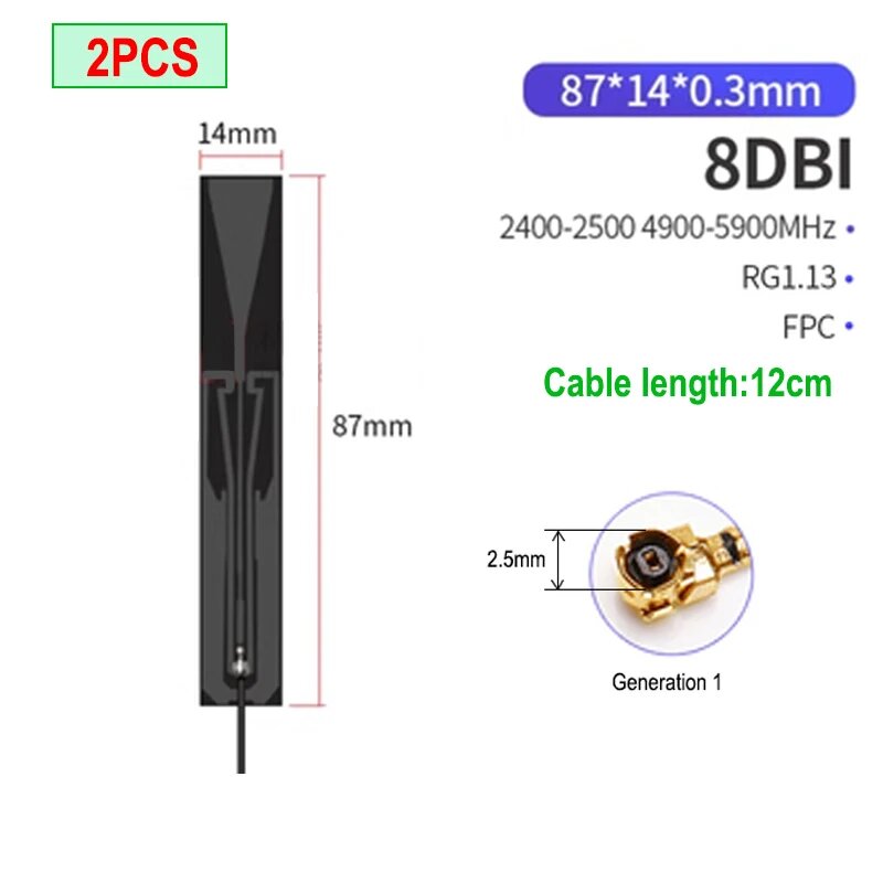 EOTH 8dbi двухдиапазонная патч-антенна для IoT WiFi, 2pcs db 8714 1s