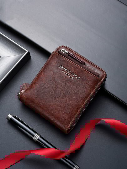 Кошелек , фактура гладкая, темно-коричневый — фото 1