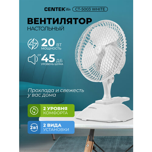 Настольный вентилятор CENTEK CT-5003 RU, белый