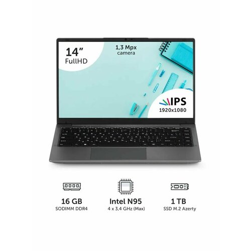 Ноутбук Azerty RB-1452 (14" IPS 1920x1080 Intel N95 4x1.7GHz, 16GB, 1TB SSD)