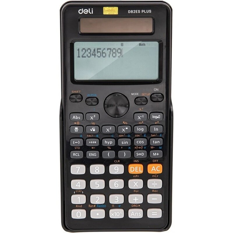Калькулятор научный Deli ED82ES, графич. дисп,252 ф, дв. пит,173x83мм, черн