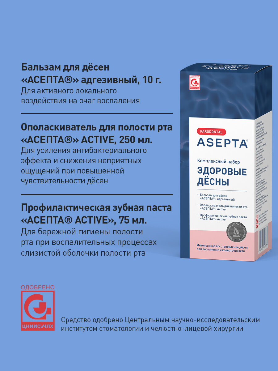 Картинки Набор зубная паста, ополаскиватель и бальзам для десен, от восспаления и кровоточивости