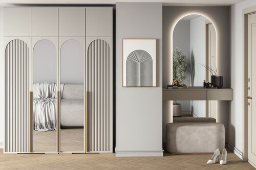 Изображение товара Шкаф распашной Брей-4 Хит Кашемир для одежды четырехдверный 210*290*60